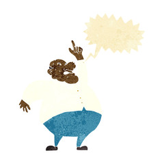cartoon big fat boss with speech bubble