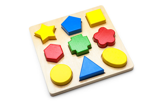 Children logic toy over white background