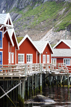 Traditional houses in Lofoten, Norway
