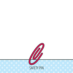 Safety pin icon. Paperclip sign.