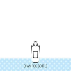 Shampoo bottle icon. Liquid soap sign.