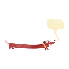 cartoon dachshund with speech bubble