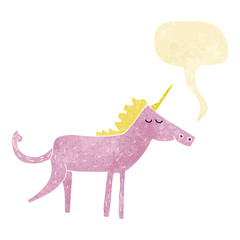 cartoon unicorn with speech bubble