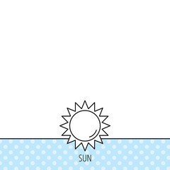 Sun rays icon. Summer sign.