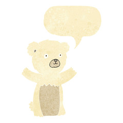 cute cartoon polar bear with speech bubble