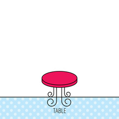 Vintage table icon. Furniture desk sign.