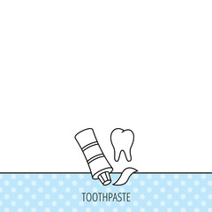 Toothpaste icon. Teeth health care sign.