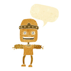 cartoon robot with speech bubble