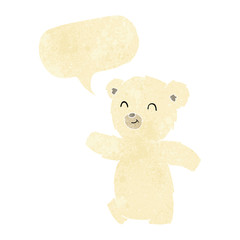 cute cartoon polar bear with speech bubble