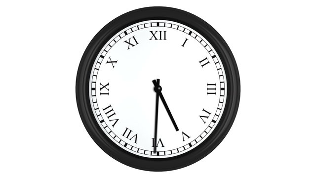 Time is money displayed on spinning clock with Roman numerals