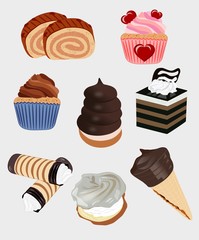 Several desserts - illustration