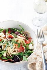 Fresh healthy pasta salad