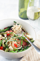 Fresh healthy pasta salad