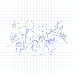 Vector seamless pattern. Kids, school and education