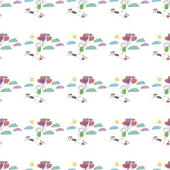 Vector seamless pattern. Kids, school and education