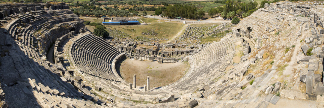 Miletus, Turkish Milet, theatre panoramic view, Turkey