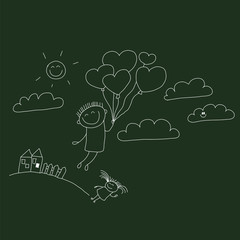 Vector seamless pattern. Kids, school and education