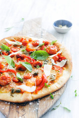 Gourmet roasted tomato pizza