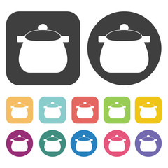 Pot icon set. Vector Illustration eps10