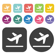 departure icons set. Vector Illustration eps10