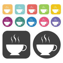 Coffee drink icons set. Vector Illustration eps10