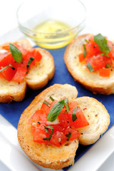 Plate of bruschetta starter
