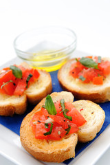 Plate of bruschetta starter