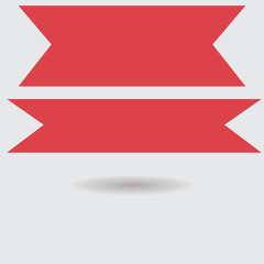 Red realistic detailed curved paper sale banner. Ribbon. Vector illustration