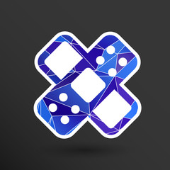 Patch icon line plaster isolated aid medical