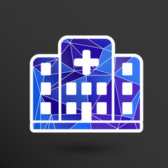 Hospital icon cross building isolated human medical view