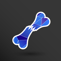 bone fracture flat icon caution nuclear radiation sign symbol 