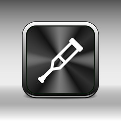 Crutch or crutches icon with flat design element.