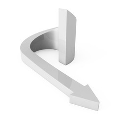 Abstract White Round Cycled Arrow