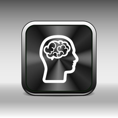 Head brain icon think design over vector illustration