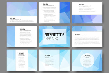 Set of 9 vector templates for presentation slides. Abstract