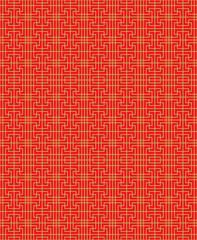 Seamless Chinese window tracery lattice square geometry line pattern.
