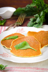 Vegetarian gluten free Spinach pancakes