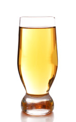 Glass of apple juice isolated on white