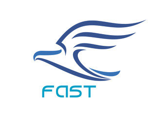 Delivery symbol with flying bird