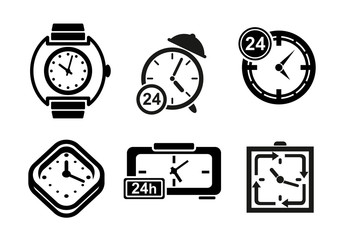 Fototapeta premium Clock and timer icons set