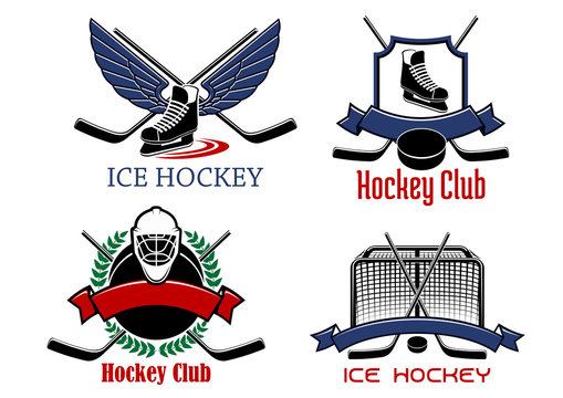 Ice hockey badges and icons