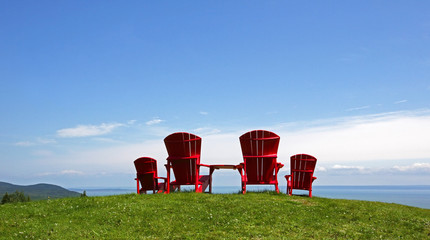 Adirondack Chairs Summer Blue Sky