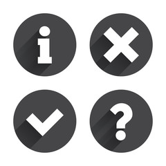 Information icons. Question FAQ symbol.