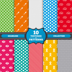 Medicine icons. Syringe, eye, brain and ribbon.