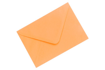 Orange envelope on a white background