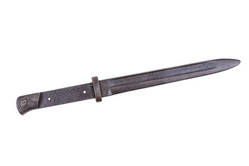 Old bayonet on a white background
