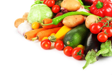 Fototapeta na wymiar Heap of fresh vegetables close up