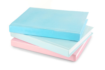 Colorful books isolated on white