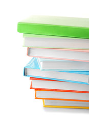 Colorful books isolated on white