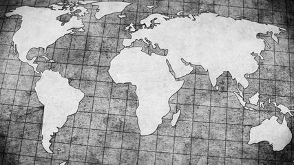 old world map grey illustration